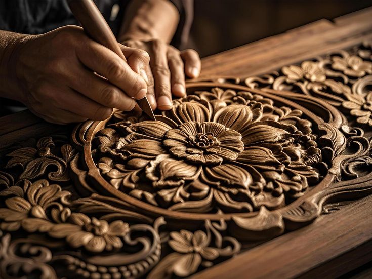 Wayan Sukarta carving wood